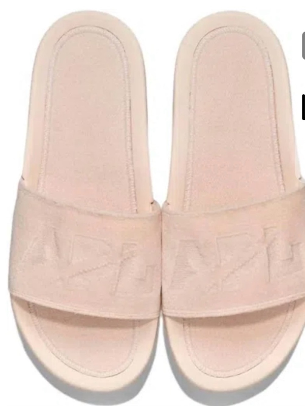 $179 APL AUTHENTIC Women's Sliders CRÈME VELVET Sandals Blush Pink Nude Color